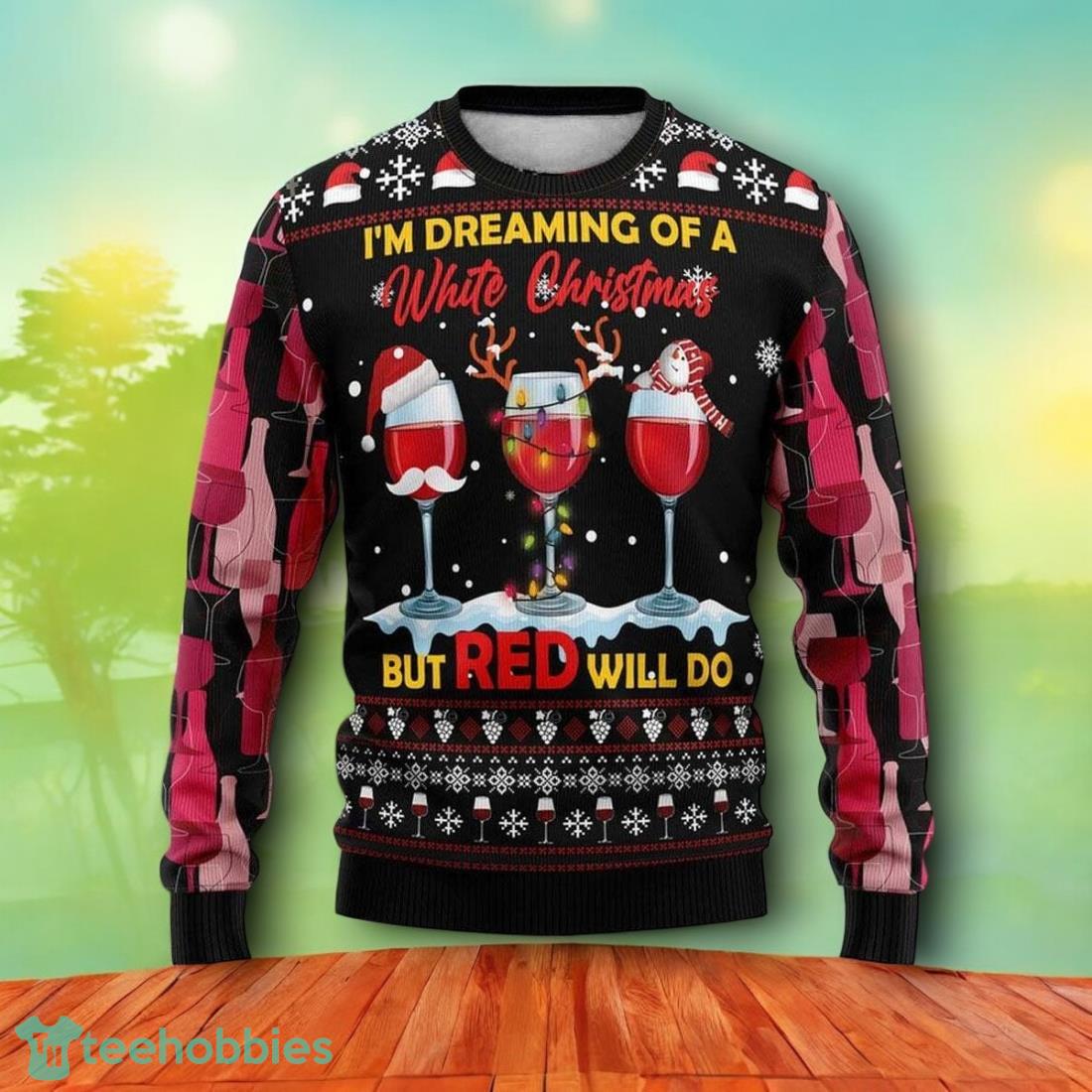 Wine Red Christmas Ugly Christmas Sweater For Men Women