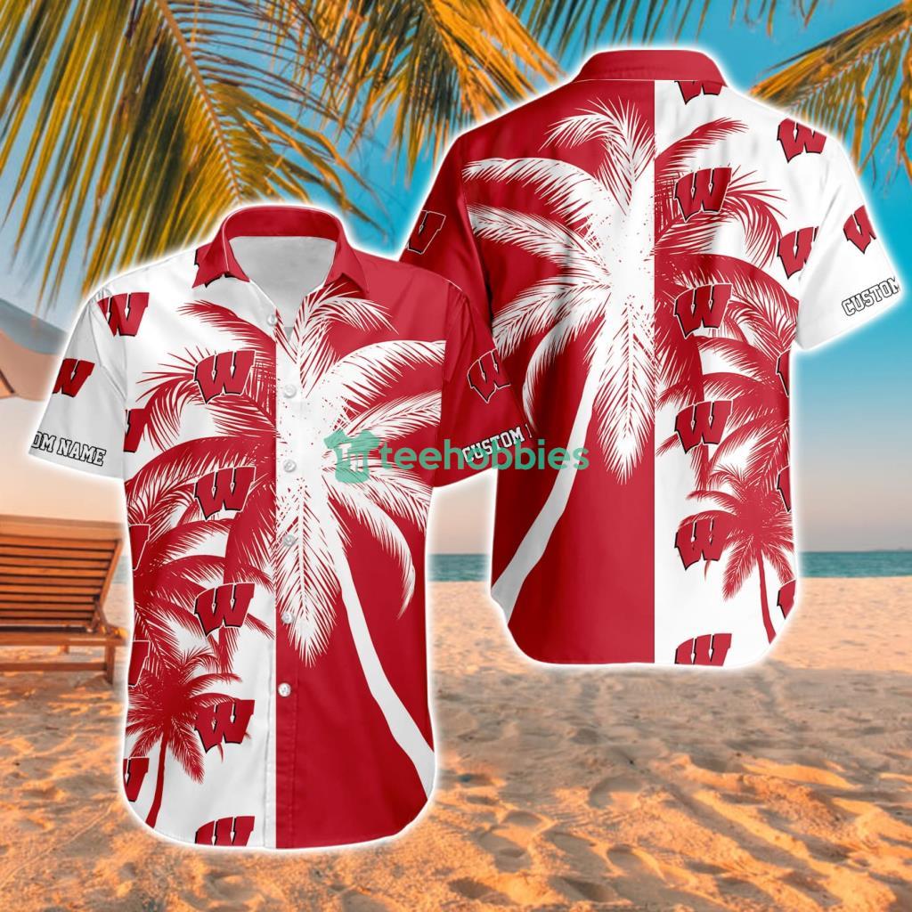 Wisconsin Badgers Ncaa Aloha Tropical Hawaiian Shirt For Men And Women Custom Name