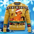Young Simba Ugly Christmas Sweater Unique Gift, The Lion King Ugly Sweater Knitted